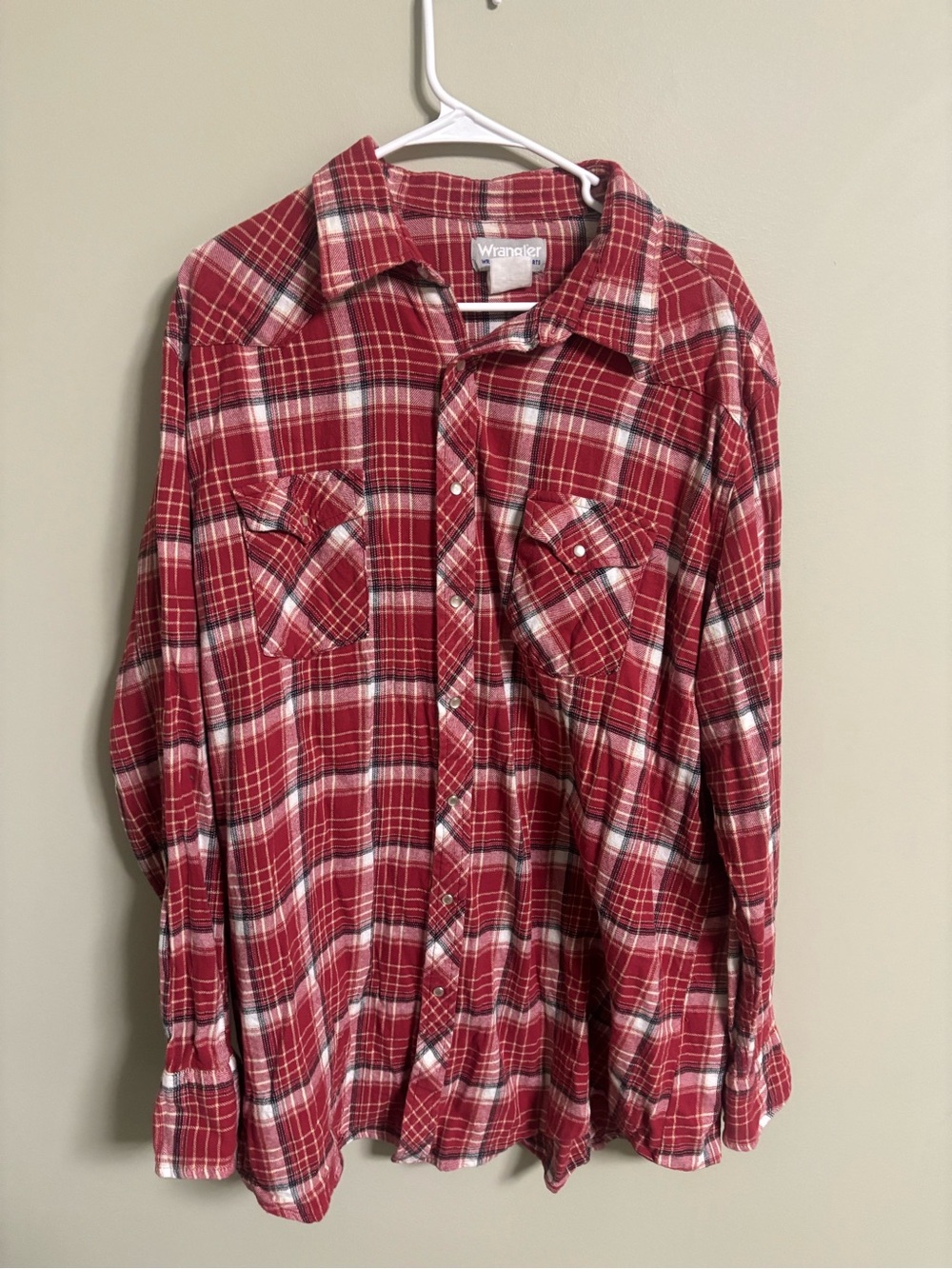 Wrangler Shirt Mens 2XL XXL Western Flannel Pearl Snap Cowboy Workwear Rancher